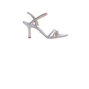 Badgley Mischka Womens Dessa Silver Ankle Strap Heels Size 7 Medium (B  M)